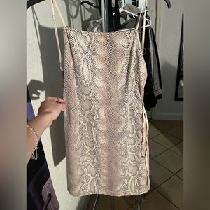 SMALL Urban Ourfitters Snakskin backless mini dress